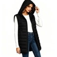 thumbnail image 4 of Yutgune Women's Long Hooded Puffer Vest Zip Up Sleeveless Jacket with Pockets Fall Winter, 4 of 7