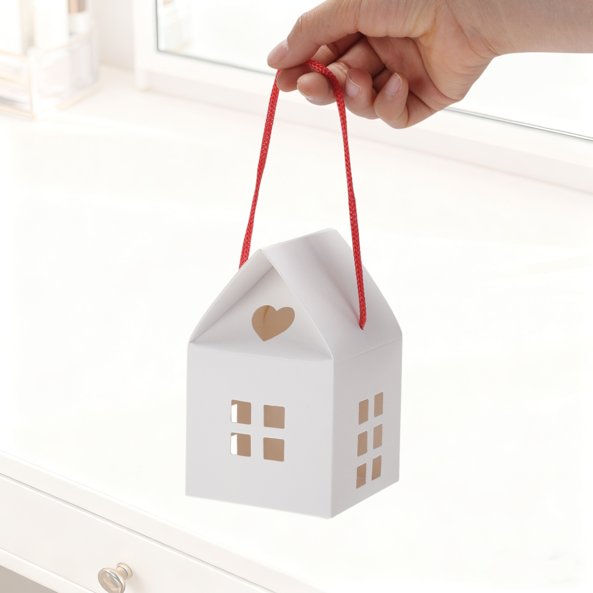 Unique Bargains House Shape Gift Bags 10 Pcs for Various Occasions White