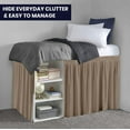 thumbnail image 4 of Dorm Bed Skirt Twin XL 48" Drop, College Dorm Room Bed Skirts Easy to Put On Twin XL Size Dust Ruffle Dorm Sized Bed Skirts, 600TC Egyptian Cotton Bed Skirt, (Taupe, Twin-XL - 48" Drop), 4 of 6