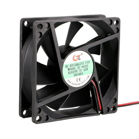 DC12V 0.25A 80x80x25mm 7 Vanes Coolant Cooler Fan for Computer w 2Terminals Wire