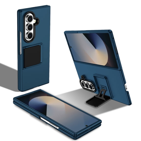 Sanwo for Samsung Galaxy Z Fold 8 Ultra Case, Folding Stereo Stand Hard PC Shockproof Protective Cover with Kickstand Design, Darkblue
