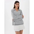 thumbnail image 2 of Striped Knitwear Polo Shirt Sweater, 2 of 5
