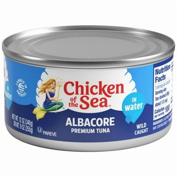 Chicken Of The Sea Solid Albacore Tuna In Water, 12 oz - Case of 24