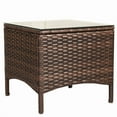 thumbnail image 2 of Aimee Lii 5 Pieces Patio Rattan Sofa Ottoman Furniture Set with Cushions, Outdoor Patio Furniture, Brown, 2 of 11