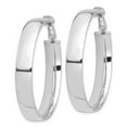 thumbnail image 6 of 14K White Gold Plated High Polished 7mm Omega Back Hoop Earrings, 6 of 7