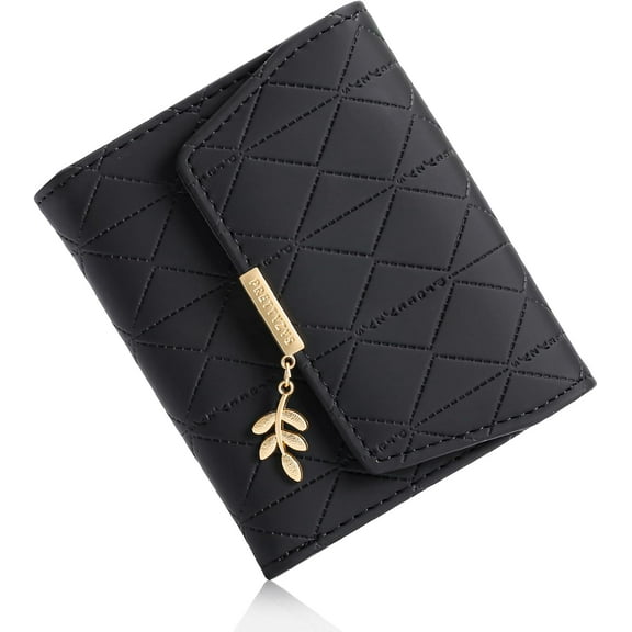 Bifold Wallet Women Leather RFID Blocking Card Holder Compact Wallet Zipper Coin Pocket with ID Window