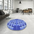 thumbnail image 4 of Ahgly Company Machine Washable Indoor Rectangle Transitional Sky Blue Area Rugs, 2' x 5', 4 of 7