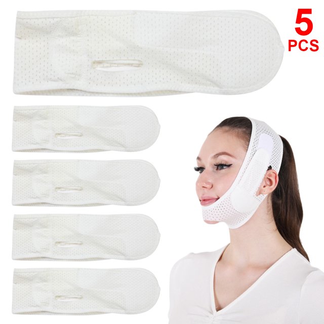 Vendaje Levantamiento Facial Correa Ajustable para Ucer Barbilla Doble Herramienta Belleza Transpirable Color Rojo