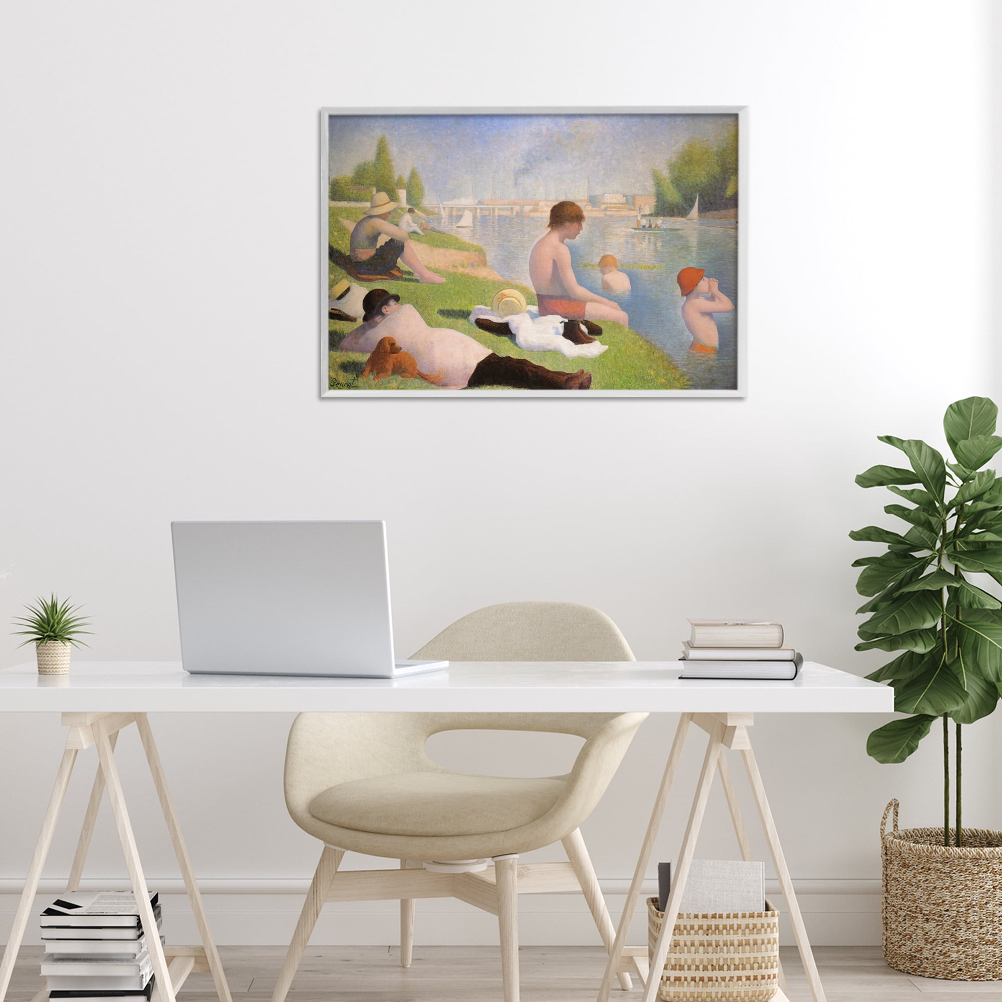 Stupell Industries Afternoon Bathers Georges Seurat White Framed Giclee Art, design by Georges Seurat