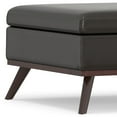 thumbnail image 6 of Owen 36 inch Wide Mid-Century Modern Square Coffee Table Storage Ottoman in Tanners Brown Vegan Leather, 6 of 12