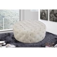thumbnail image 2 of Meridian Furniture Addison Ottoman et Banc en Velours Crème Capitonné, 2 of 4