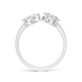 thumbnail image 2 of ANGARA Lab Grown Oval & Diamond Two-Stone Open Ring for Women in 14K White Gold (Size-7x5mm| Color-F-G| Clarity-VS) | April Birthstone, Anniversary, Jewelry Gift for Women | Lab-Grown Diamond Ring, 2 of 7