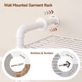 thumbnail image 3 of ROGALIS H4 Wall Mounted Closet System, Expandable Industrial Pipe Clothes Rack Clothing Rack for Hanging Clothes, Heavy Duty Closet Organizers and Storage in Wardrobe Closet - White, 3 of 9