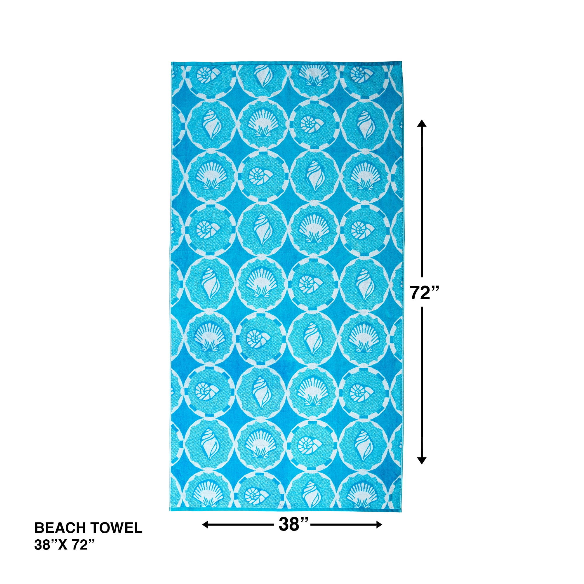 Better Homes & Gardens 2-Pack Beach Towel Bundle, Seashell Tile