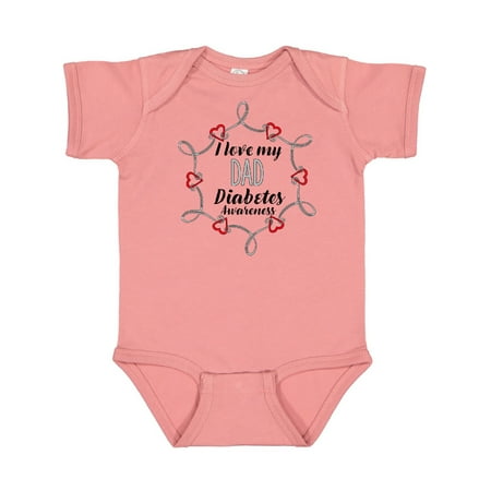 

Inktastic I Love My Dad Diabetes Awareness Gift Baby Boy or Baby Girl Bodysuit
