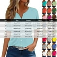 thumbnail image 3 of WTXUE Womens Short Sleeve Blouses Tunic Tops V Neck Button Down Shirts Plus Size Tops for Women Trendy Summer Basic Tees Oversized Tshirts Womens Loose Summer Tops Women Tops Dressy Casual Yellow S, 3 of 6