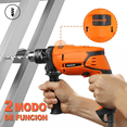 thumbnail image 4 of Kit Taladro Rotomartillo 1/2'' + destornillador+ pulidora 860w, NARANJA, 4 of 5