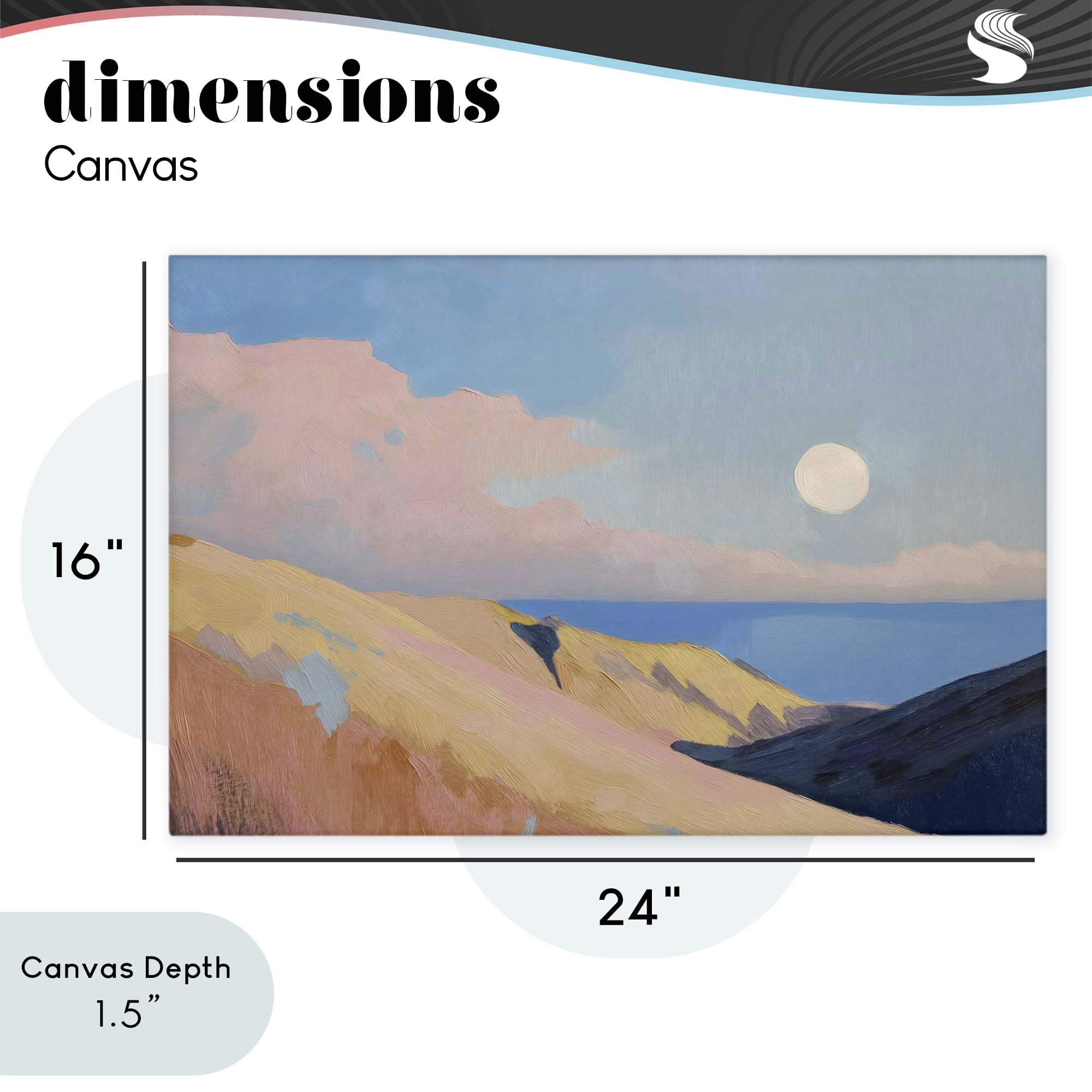 Stupell Industries Pink Hills At The Ocean Canvas Wall Art, design by Gina Kelly