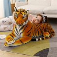 thumbnail image 2 of 50-160cm Lifelike Tiger Plush Toys Ferocious Wild Animals Simulation White Brown Forest King Doll Children Kids Birthday Gifts, 2 of 5