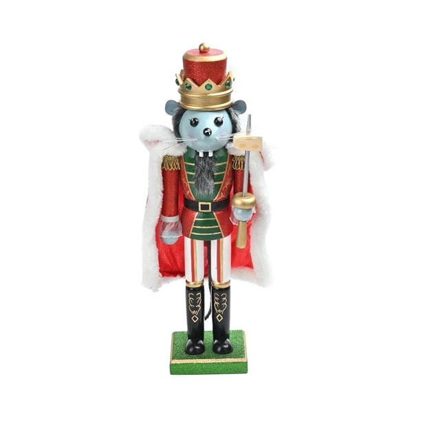 Estatua decorativa navideña de Cascanueces Ratón, artesanía tradicional de Navidad, cascanueces de madera para fiesta de cumpleaños
