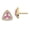 Yellow, variant on Fine Jewelry 14K Yellow Gold Pure Serenity Lab Grown Diamond and Created Pink Sapphire Triangle Stud Earrings for Women (L- 0.41 inch, W- 0.42 inch)