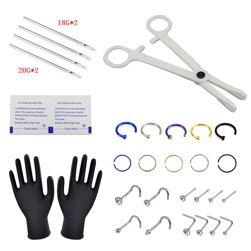 MageCrux 1Set Body Piercing Tool Kit Professional Ear Nose Piercing