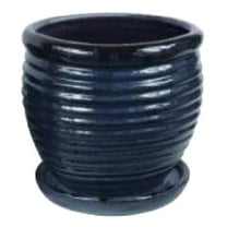 9 in. Drip Blue Honey Jar Planter