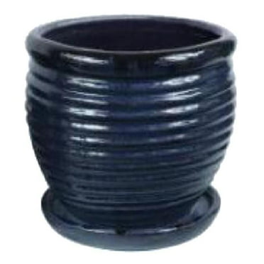 9 in. Drip Blue Honey Jar Planter