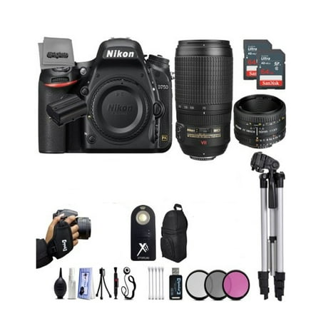 Nikon D750 24.3MP 1080P FX DSLR Camera w/ Nikon 50mm 1.8D - Nikon 70-300mm AF-S VR - Opteka 650-2600mm - 21PC Ultra Zoom