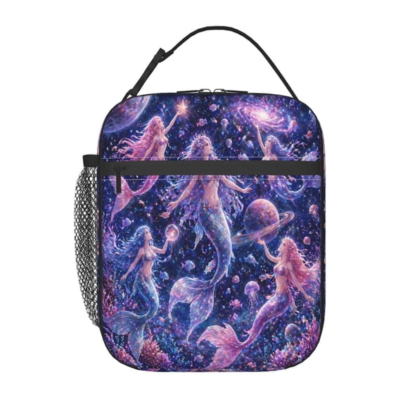 Mermaid Lunch Bag Reusable Thermal Lunch Tote with Handle for Women and Men