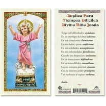 Suplica para Tiempos Dificiles al Divino Nino Jesus Laminated Prayer Cards - Pack of 25- EspanolF