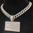 thumbnail image 2 of Hip Hop Cuban Chains Bank Card Shape Pendant Necklace With 13mm Miami Cuban Chain Iced Out Bling HipHop Necklaces Fashion Jewelry, 2 of 9