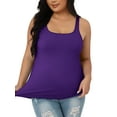 thumbnail image 4 of Alove Women Plus Size Cotton Tank Top with Shelf Bra Adjustable Wider Strap Camisole Basic Undershirt, 4 of 7