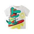 thumbnail image 1 of Gibobby Tirantes Para&nbsp;Camisa Camisetas de cuello redondo de manga corta de dinosaurio de dibujos animados de verano para niños pequeños y bebés camisetas y blancas opcionales(Blanco, 9-10 Años), 1 of 5