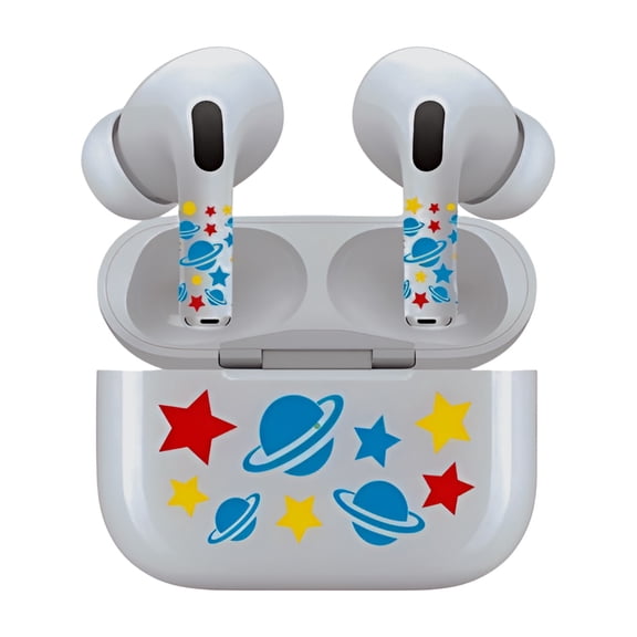AirSkins - Decals for AirPods 4, Planets Design, Scratch-Resistant, Precision Fit, Wireless Charging Friendly, Easy Application, Durable Protection for Earbuds & Case - Unit per pack