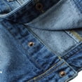 thumbnail image 4 of Mercatoo Kids Boys Girls Ripped Hooded Denim Jacket Button Down 𝗬2K 𝗩intage Trendy Jean Coat Fall Winter Warm Outwear, 4 of 9