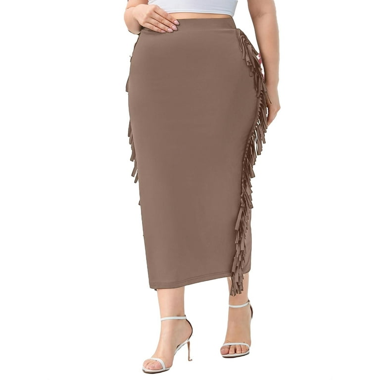 Ladies khaki pencil clearance skirt