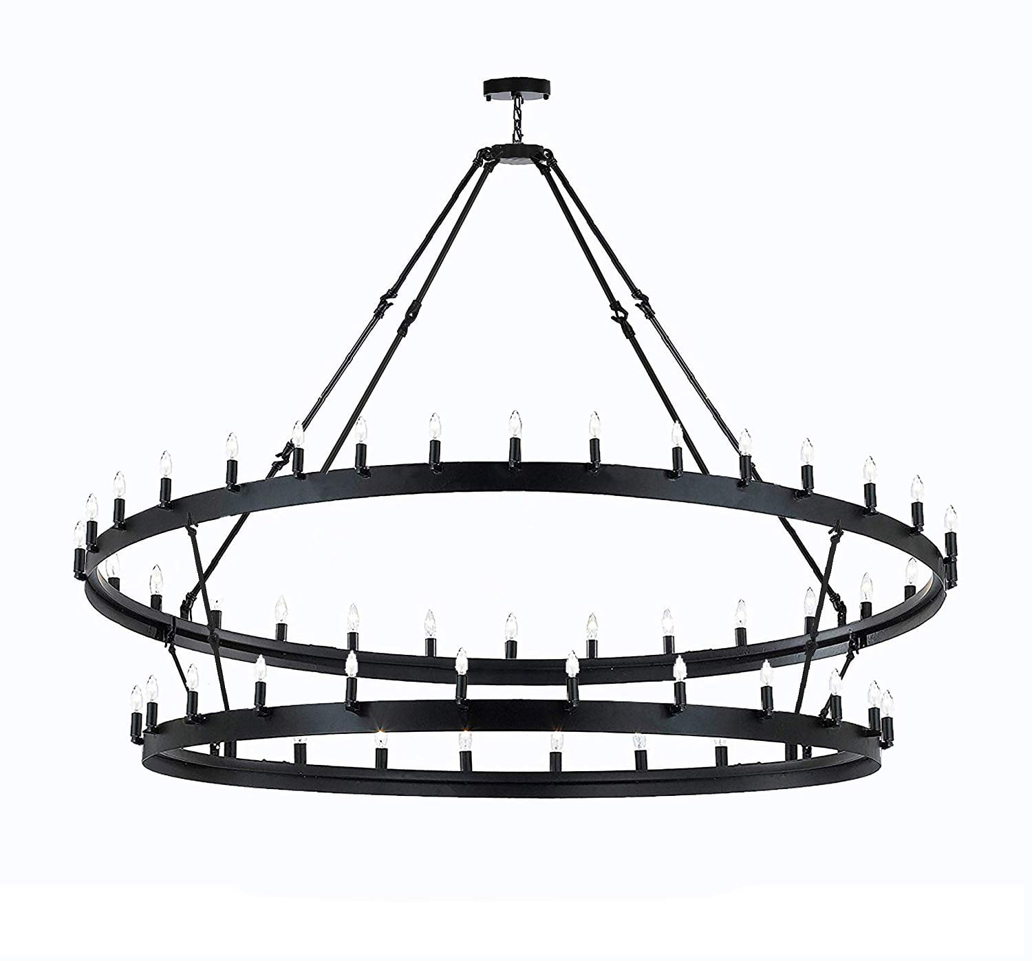 Vintage Barn Metal Castile Two Tier Chandelier Chandeliers Industrial