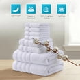 thumbnail image 3 of Utopia Towels 8 Piece Towel Set – Super Absorbent & Quicker-to-Dry, Thick 100% Ring Spun Cotton Towels for Bathroom, Spa & Hotel – 2 Bath, 2 Hand, 4 Washcloths, White, 3 of 7