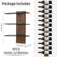thumbnail image 3 of Wine Rack Wall Mounted, Wall Wine Rack for 12 Wine Bottles, Wood Wine Racks for Wall, Wall Mounted Wine Rack for Bar, Cellars, Kitchen, Dining Room, 3 of 6