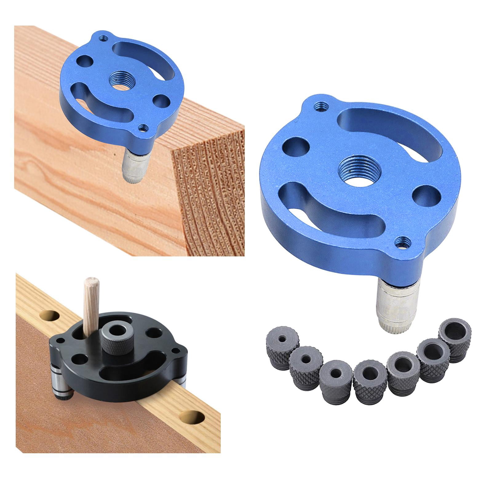 GUOOL Vertical Self Centering Dowel Jig Kit Holing with mm Drill Bushings Dowelling Wood Hole Drilling Positioning Kit for Beech Woodworking , Blue Option1 Blue
