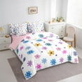 thumbnail image 3 of Feelyou Dreamy Flower Floral Bedding Comforter Set 7-Piece for Kids, Rustic Farmhouse Plant King Bedding Sets, Cherry Blossoms Reversible Bed Sheets, Super Cozy Room Decor, 3 of 7