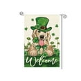 thumbnail image 2 of Honeeladyy St Patricks Day Garden Flag 12 x 18 Inch, Green Shamrocks Gnome Grass Graphic Double Sided Decorative Flag for Outside Yard Lawn Holiday Decoration, 2 of 6