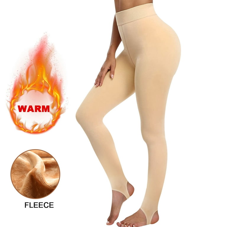 Women Thermal Lined Translucent Pantyhose Warm Winter Fleece