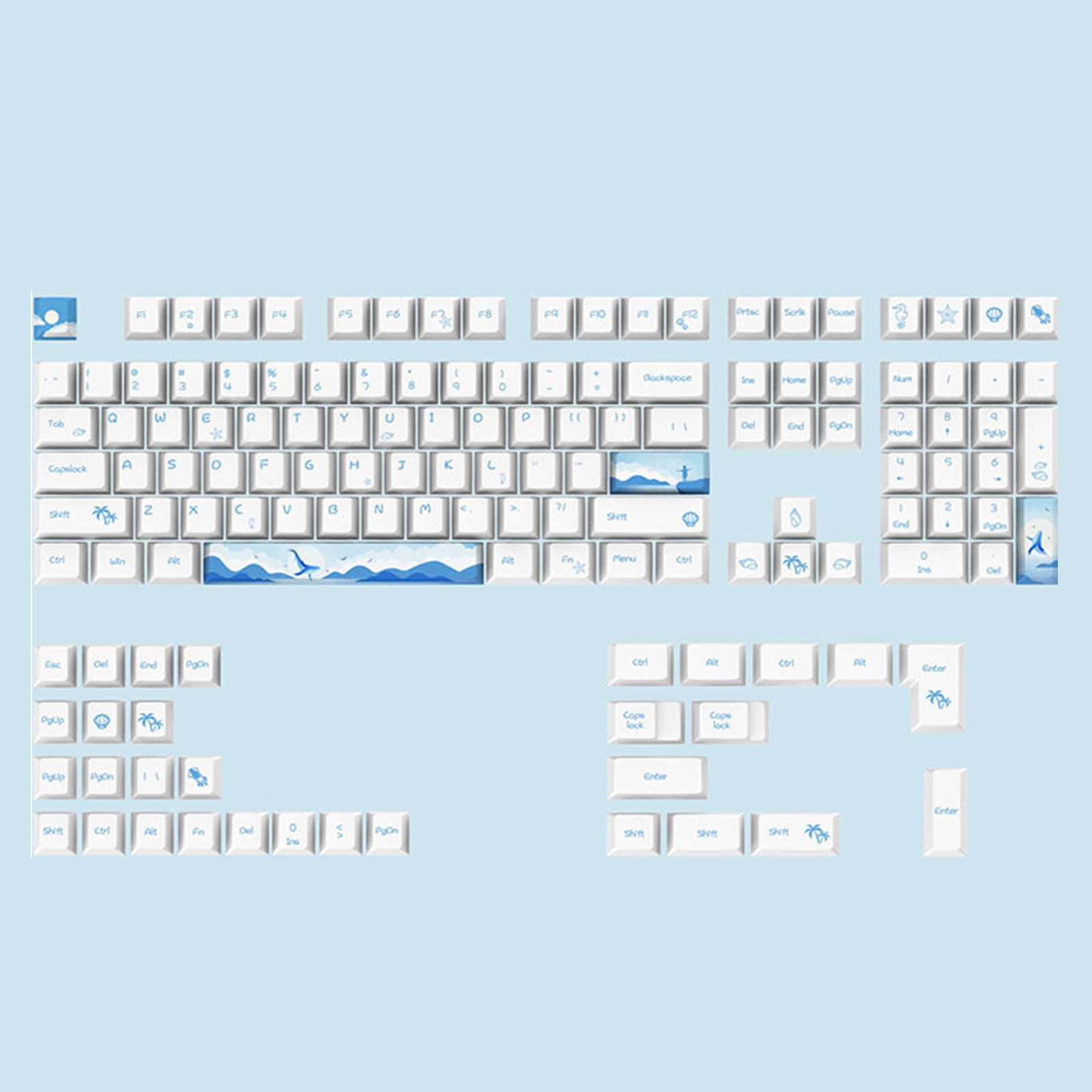 Cherry Profile 108 Keys Keycaps For Gaming Mechanical Keyboard PBT Dye Sub Keycap Dolphin Electronics Game Keyboards