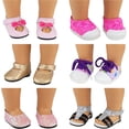 thumbnail image 6 of ECORELF 9 Pairs Shoes & 4 Pairs Socks for 18 Inch Girl Doll – Sandals, Casual, Canvas, Roller Skates, 6 of 7