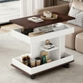 thumbnail image 3 of Harper & Bright Designs Modern Lift Top Coffee Table with Storage, Adjustable End Table with Wheels, Sofa Side Table for Small Space, White+Brown, 3 of 14