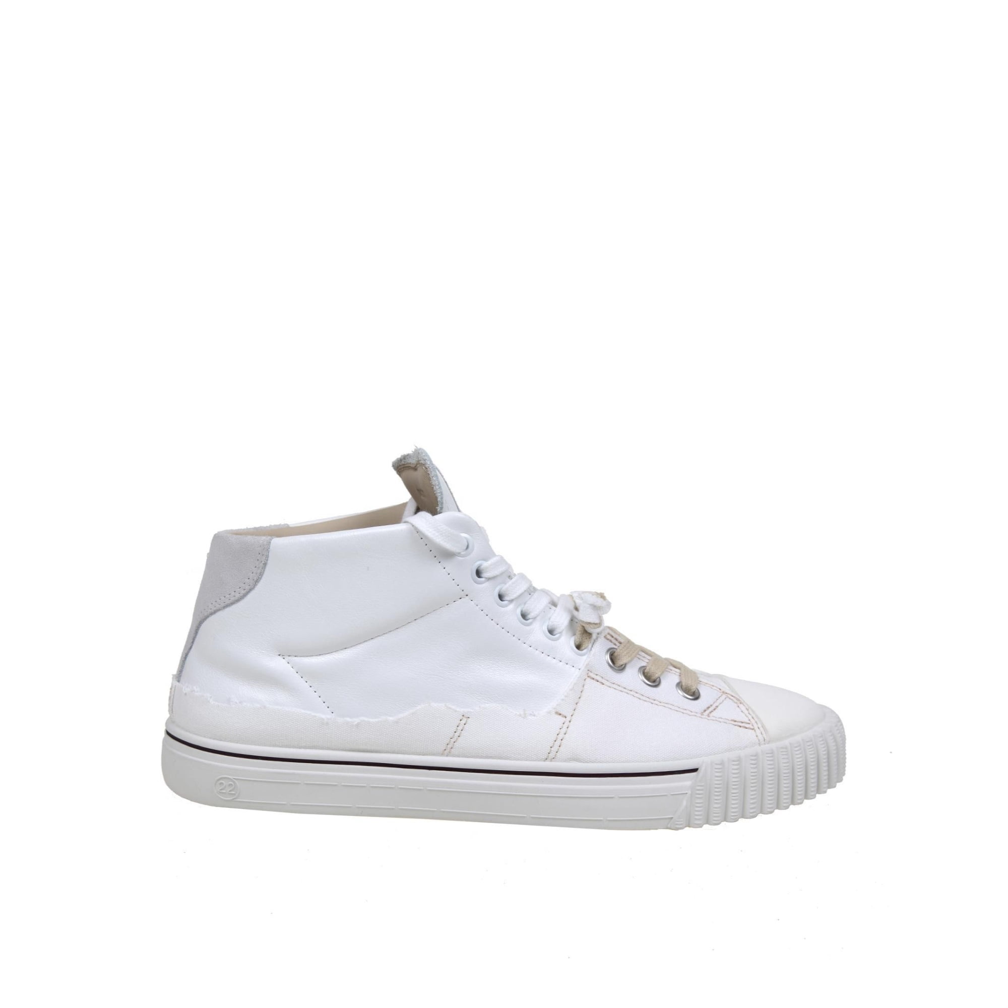 Maison Margiela Men'S S57Ws0390P4022H8548 White Leather Hi Top Sneakers ...
