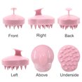 thumbnail image 3 of Cepillo de champú actualizado para limpieza fina de cuero y exfoliación suave, cuidado de pieles sensibles y delicadas, estimula el crecimiento del cabello, color rosa, 3 of 3