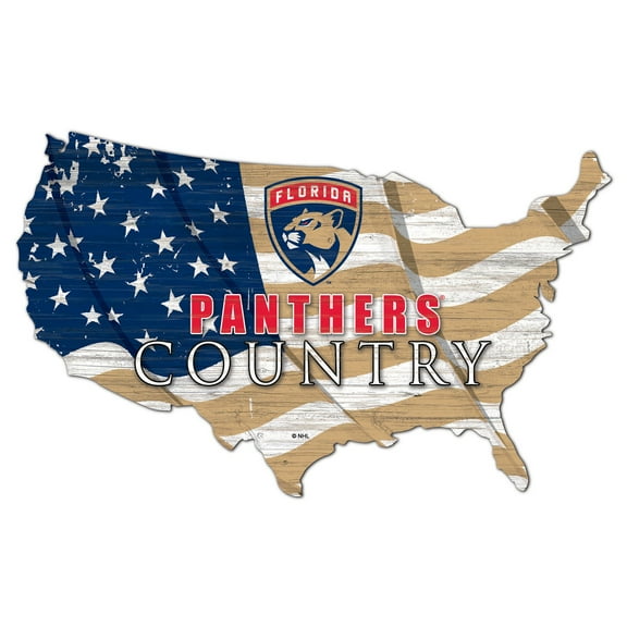 Florida Panthers USA Flag Cutout Sign